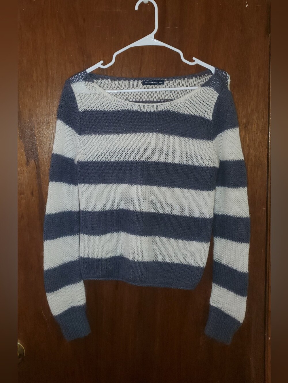 Brandy Melville Wool Mohair Blend Striped Lightweight Sweater Sz Small